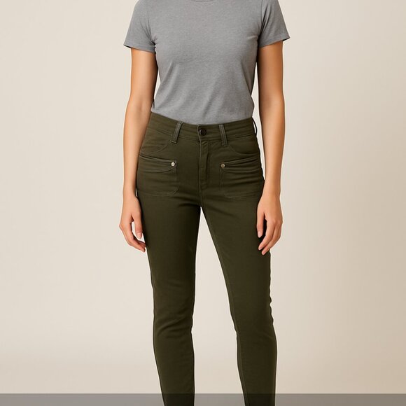 Michael Michael Kors Olive Green Utility Skinny Pants - Picture 1 of 5